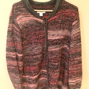 Christopher & Banks 2X Zip Sweater